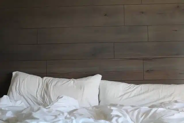 making the bed