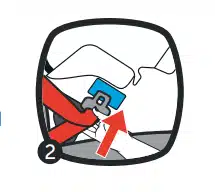 passing the seat belt in rear-facing