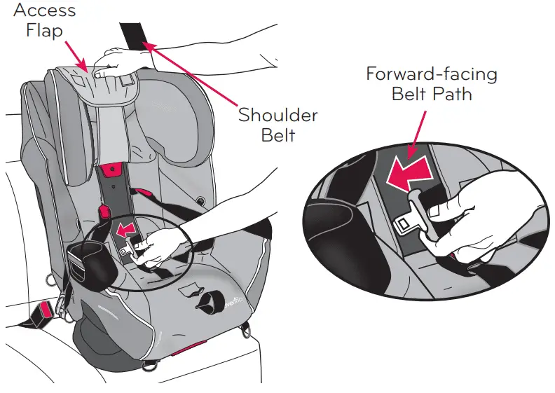 seat belt through the belt path