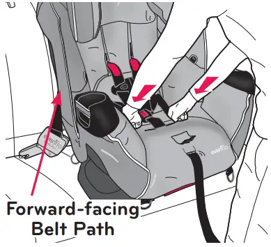 securing car seat in forward-facing