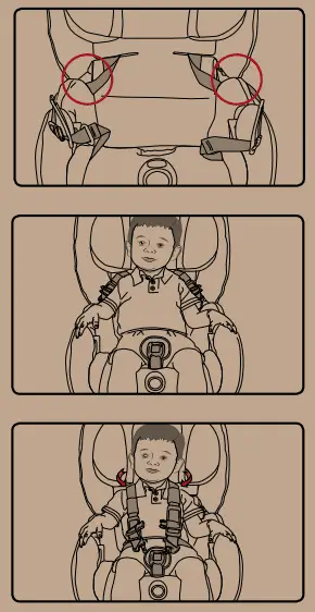 illustration of securing your child - britax car seat installation