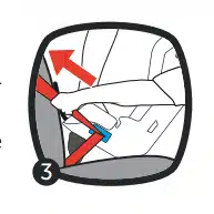 tightening the seat belt in rear-facing