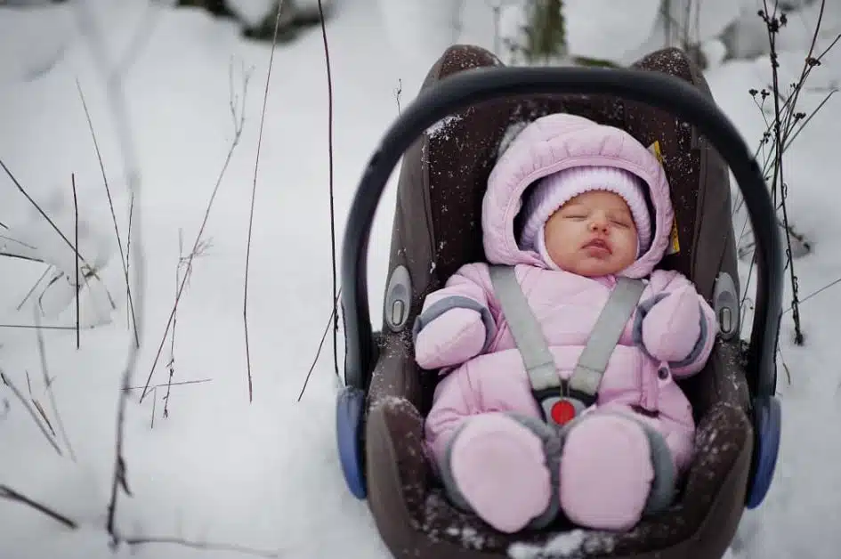 infant in car seat - how to keep baby warm